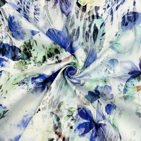 Bombažna tkanina SATIN Maui blue digital print