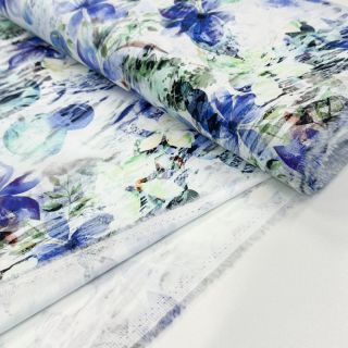Bombažna tkanina SATIN Maui blue digital print