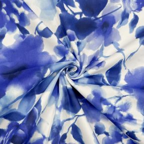 Bombažna tkanina SATIN Kauai blue digital print