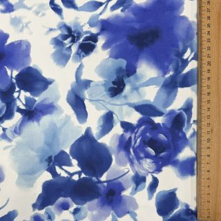 Bombažna tkanina SATIN Kauai blue digital print