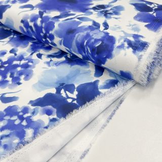 Bombažna tkanina SATIN Kauai blue digital print