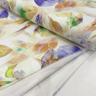 Bombažna tkanina SATIN Hawaii yellow digital print