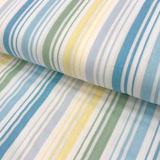 Dvoslojna gaza/muslin Beach Stripe blue