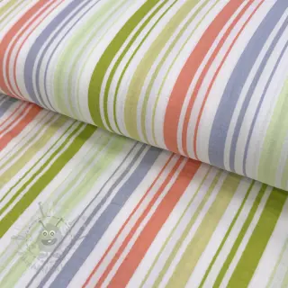 Dvoslojna gaza/muslin Beach Stripe green