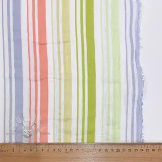 Dvoslojna gaza/muslin Beach Stripe green