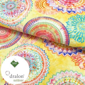 Dekorativna tkanina s teflonsko obdelavo MANDALA WATERCOLOUR YELLOW