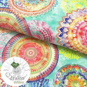 Dekorativno blago Teflon MANDALA WATERCOLOUR GREEN