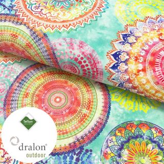 Dekorativna tkanina s teflonsko obdelavo MANDALA WATERCOLOUR GREEN