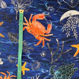 Dekorativna tkanina s teflonsko obdelavo SEA LIFE ANIMALS