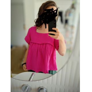 Dvojna gaza/muslin fuchsia ORGANIC