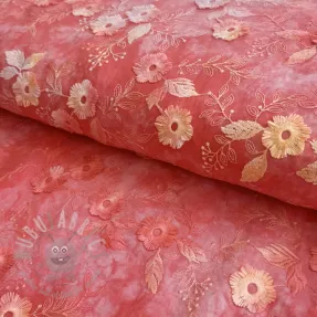 Bombažna tkanina TIE DYE EMBROIDERY Poppy design K