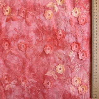 Bombažna tkanina TIE DYE EMBROIDERY Poppy design K
