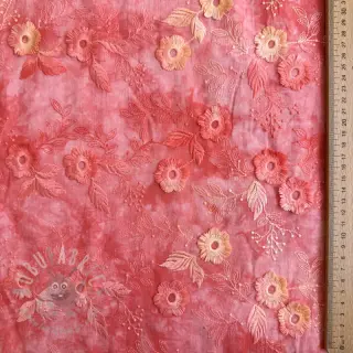 Bombažna tkanina TIE DYE EMBROIDERY Poppy design K