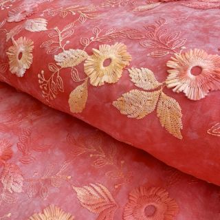 Bombažna tkanina TIE DYE EMBROIDERY Poppy design K