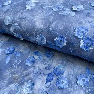 Bombažna tkanina TIE DYE EMBROIDERY Poppy design L