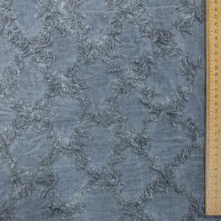 Bombažna tkanina z lanom Vintage Fringe Diamonds blue