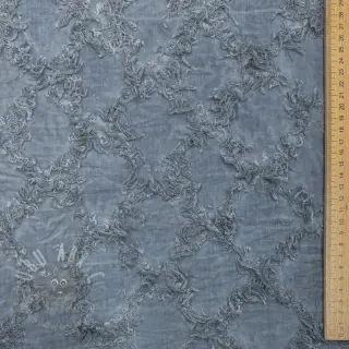 Bombažna tkanina z lanom Vintage Fringe Diamonds blue