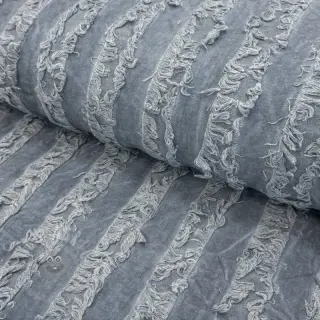 Bombažna tkanina z lanom Vintage Fringe Stripe blue