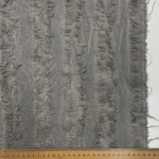 Bombažna tkanina z lanom Vintage Fringe Stripe grey