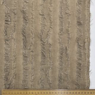 Bombažna tkanina z lanom Vintage Fringe Stripe naturals
