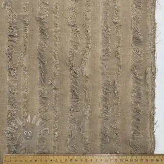 Bombažna tkanina z lanom Vintage Fringe Stripe naturals