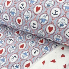 Bombažna tkanina QUILTING Titouan modra