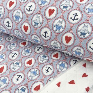 Bavlnená látka QUILTING Titouan bleu