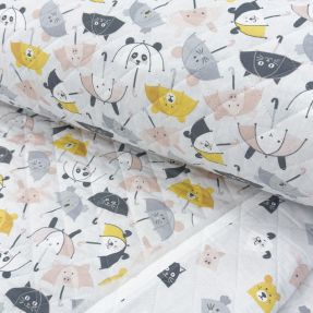 Bombažna tkanina QUILTING Parapluie perla