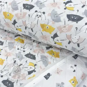 Bombažna tkanina QUILTING Parapluie perla