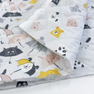 Bombažna tkanina QUILTING Parapluie perla