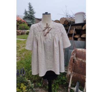 Lan z bombažem Lira medium stripe beige