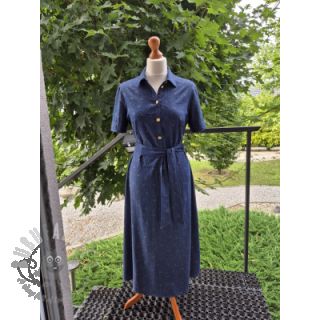 Bombažna tkanina JEANS Glitter small dots