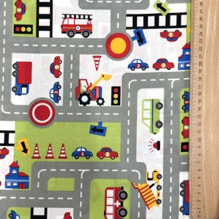 Bombažna tkanina Cars on the road design C