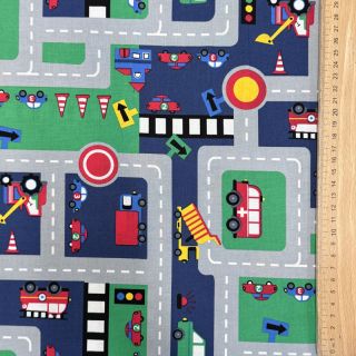 Bombažna tkanina Cars on the road design B
