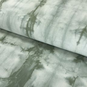 Bombažna tkanina HAND TIE DYE temno stara zelena