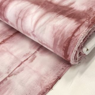 Bombažna tkanina HAND TIE DYE temno stara roza