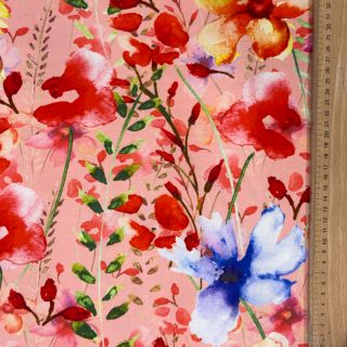 Pleteni VISCOSE LYCRA HEAVY Summer flowers design C digital print