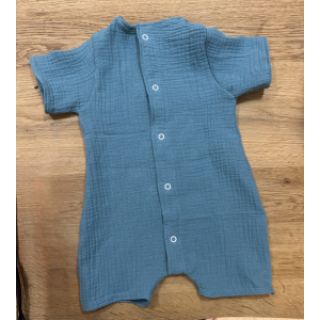 Dvojna gaza/muslin modra senca ORGANIC