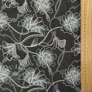 Bombažna tkanina JEANS EMBROIDERY Lisa design C