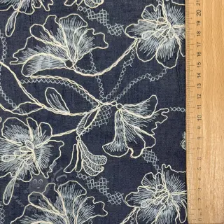 Bombažna tkanina JEANS EMBROIDERY Lisa design A