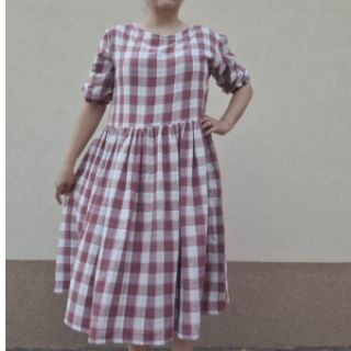 Dvojna gaza/muslin Double sided CHECKS MINI rosewood