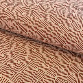 Dekorativno blago Linenlook Blocks 3D Illusion cherry