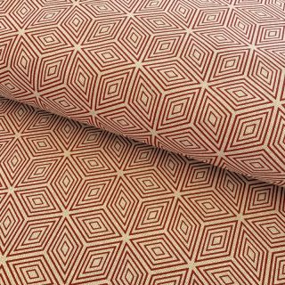 Dekorativno blago Linenlook Blocks 3D Illusion cherry