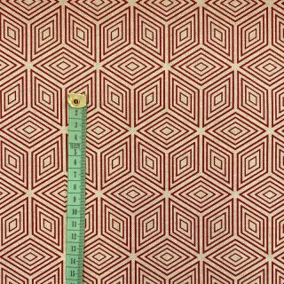 Dekorativno blago Linenlook Blocks 3D Illusion cherry