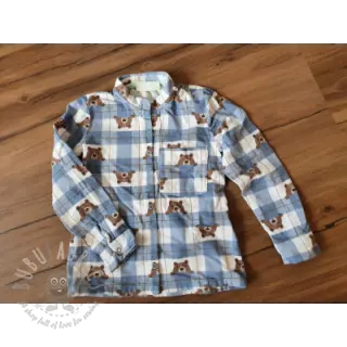 Bombažna tkanina FLANNEL Bear check jeans