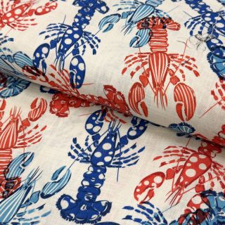 Lan viskoza Lobster digital print