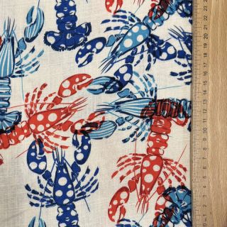 Lan viskoza Lobster digital print