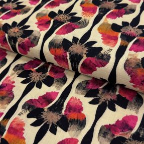 Lan viskoza Artificial flower design B digital print