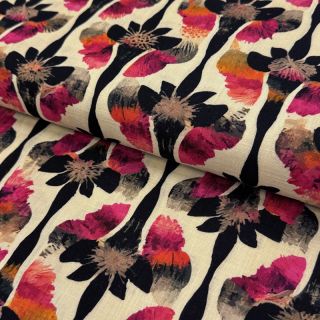 Lan viskoza Artificial flower design B digital print