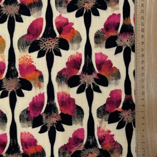 Lan viskoza Artificial flower design B digital print